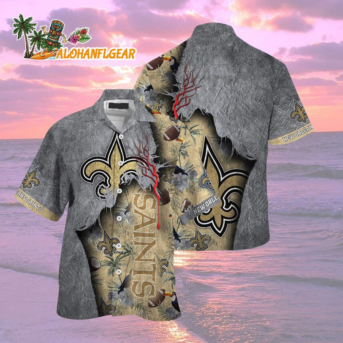 New Orleans Saints Football Team Summer God Hawaii Shirt Football NFL Hawaiian Shirt 2