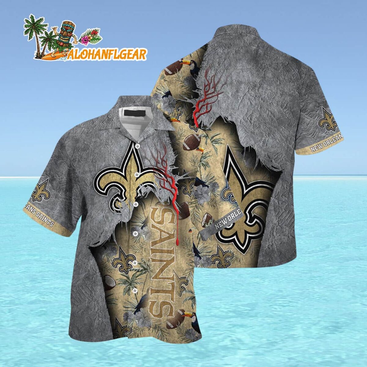 New Orleans Saints Football Team Summer God Hawaii Shirt Football NFL Hawaiian Shirt 4