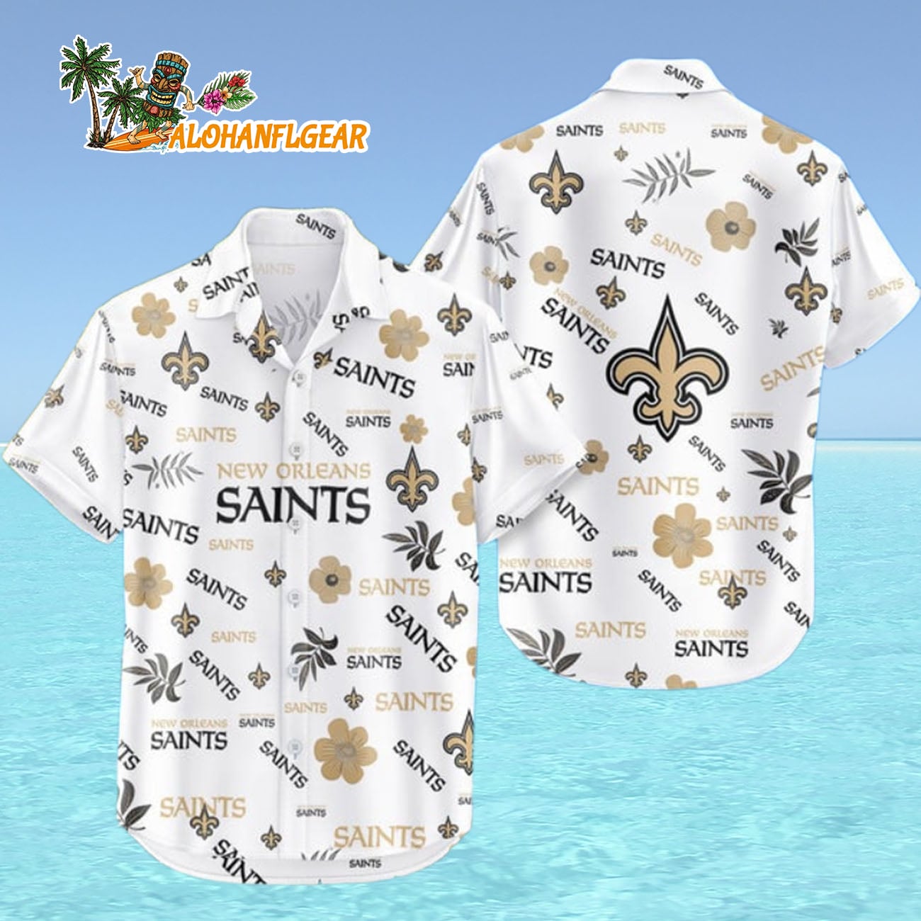 New Orleans Saints Hawaiian Shirt Tropical Beach, New Orleans Saints Aloha Shirt New Orleans Saints Hawaiian Shirt Tropical Beach, New Orleans Saints Aloha Shirt