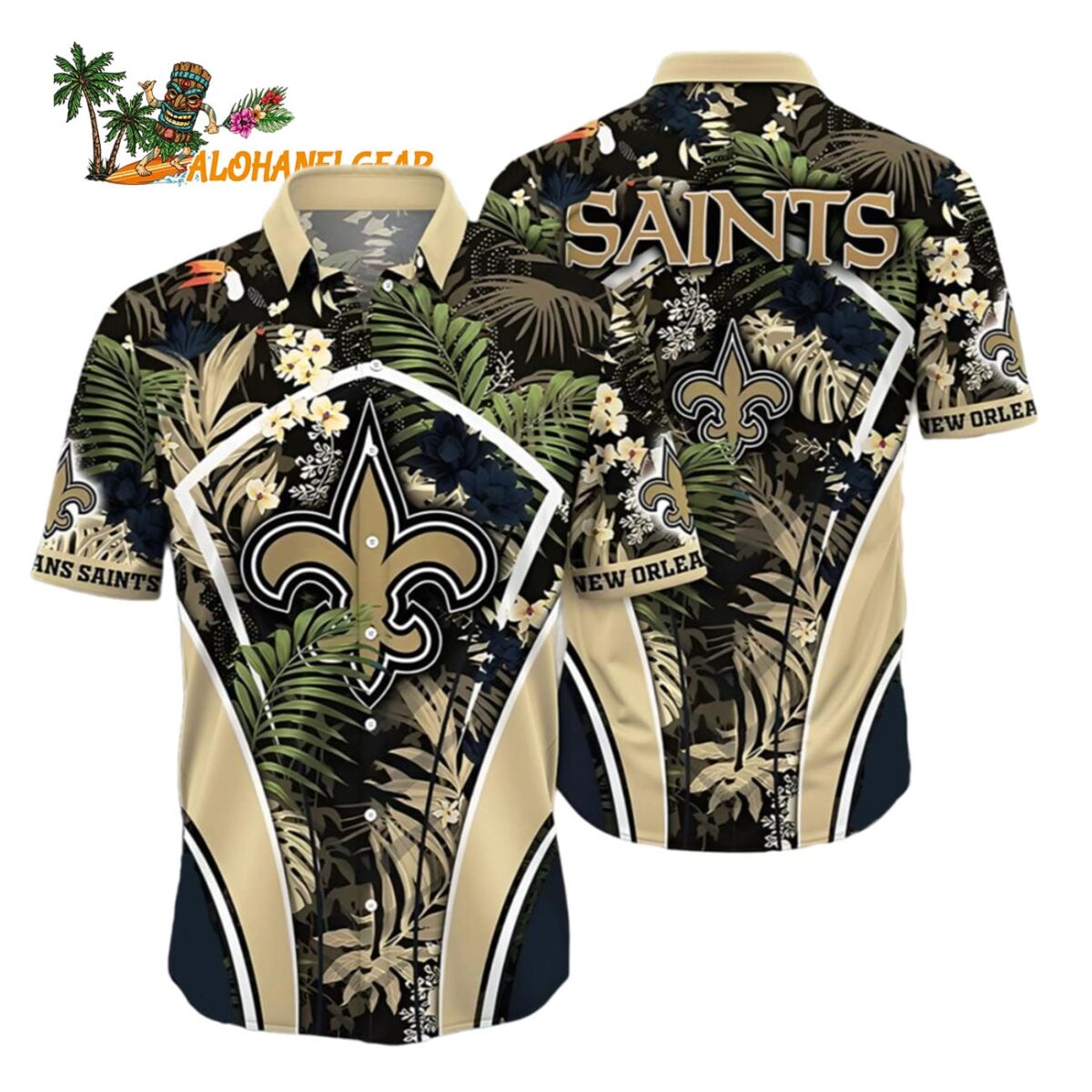 New Orleans Saints Hawaiian Shirt Tropical Paradise New Orleans Saints Aloha Shirt 1