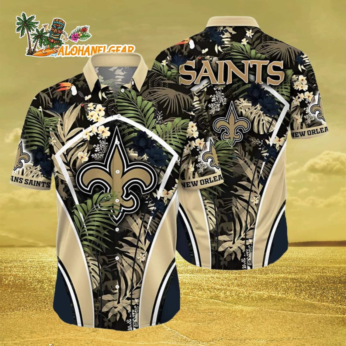 New Orleans Saints Hawaiian Shirt Tropical Paradise New Orleans Saints Aloha Shirt 3