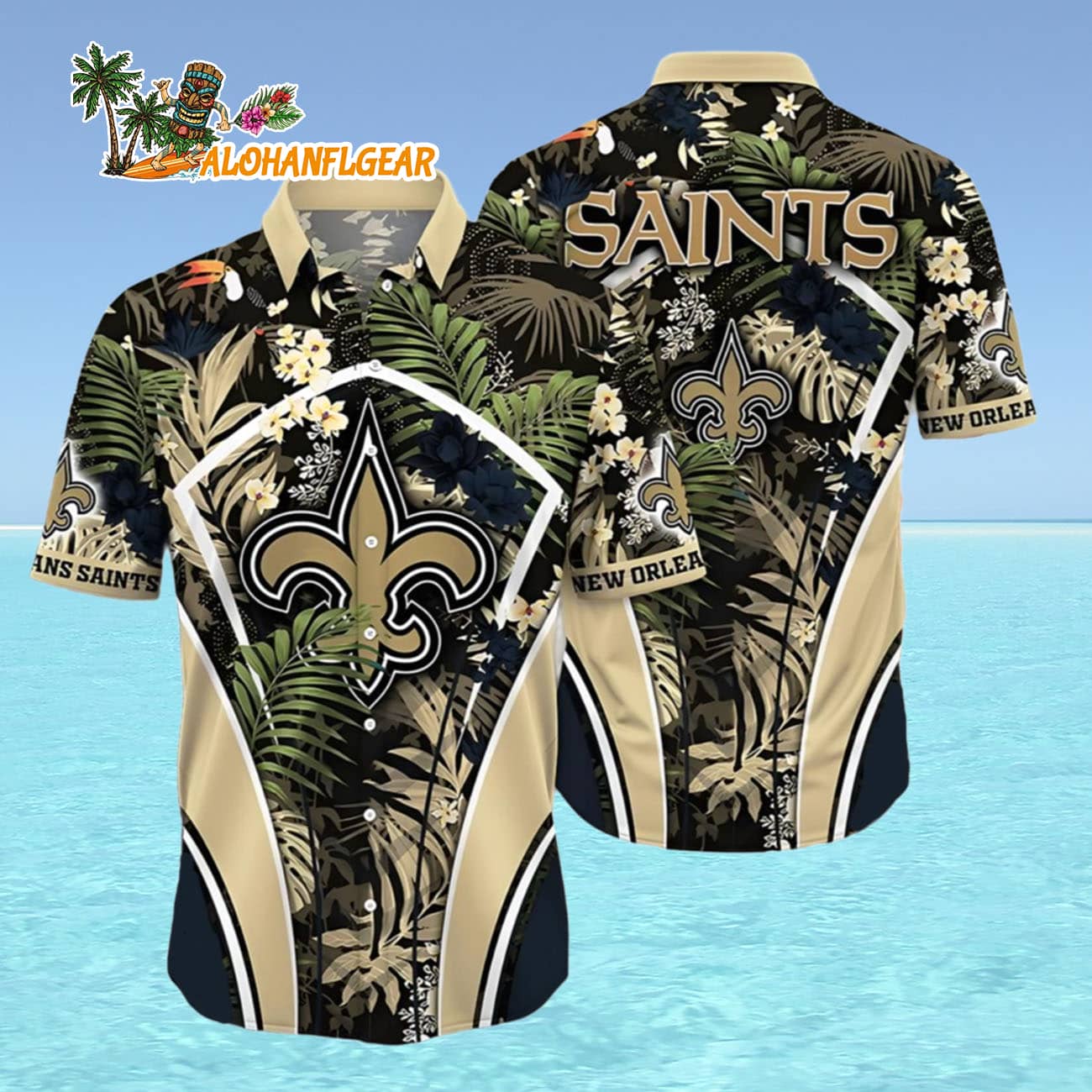 New Orleans Saints Hawaiian Shirt Tropical Paradise, New Orleans Saints Aloha Shirt New Orleans Saints Hawaiian Shirt Tropical Paradise, New Orleans Saints Aloha Shirt