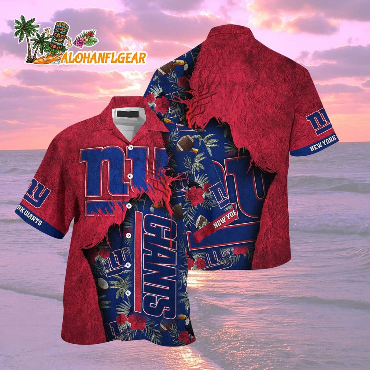 New York Giants Football Team Summer God Hawaii Shirt Football NFL Hawaiian Shirt 2