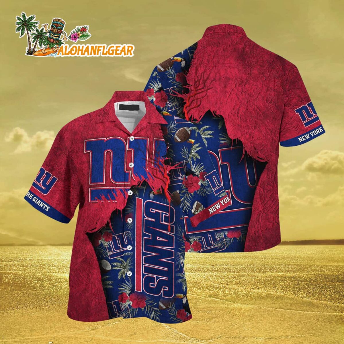 New York Giants Football Team Summer God Hawaii Shirt Football NFL Hawaiian Shirt 3
