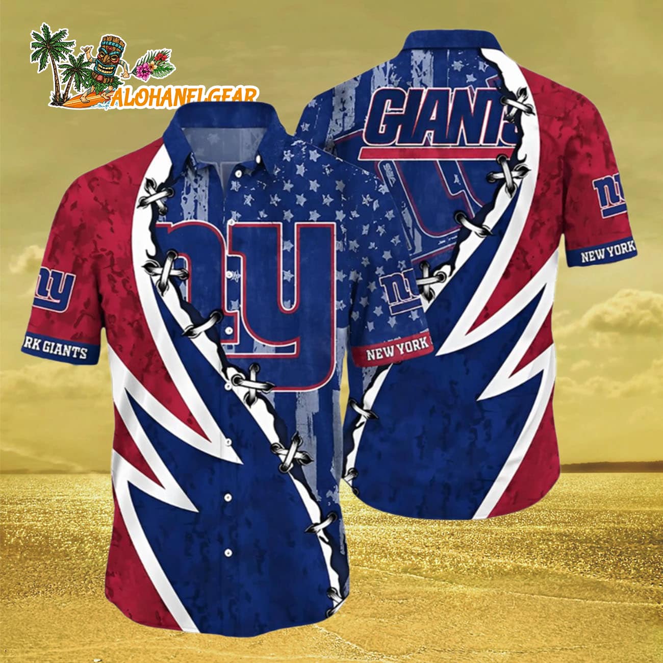 New York Giants Hawaiian Button Up Shirt 3d Printed Graphic American Flag Print, New York Giants Aloha Shirt New York Giants Hawaiian Button Up Shirt 3d Printed Graphic American Flag Print, New York Giants Aloha Shirt
