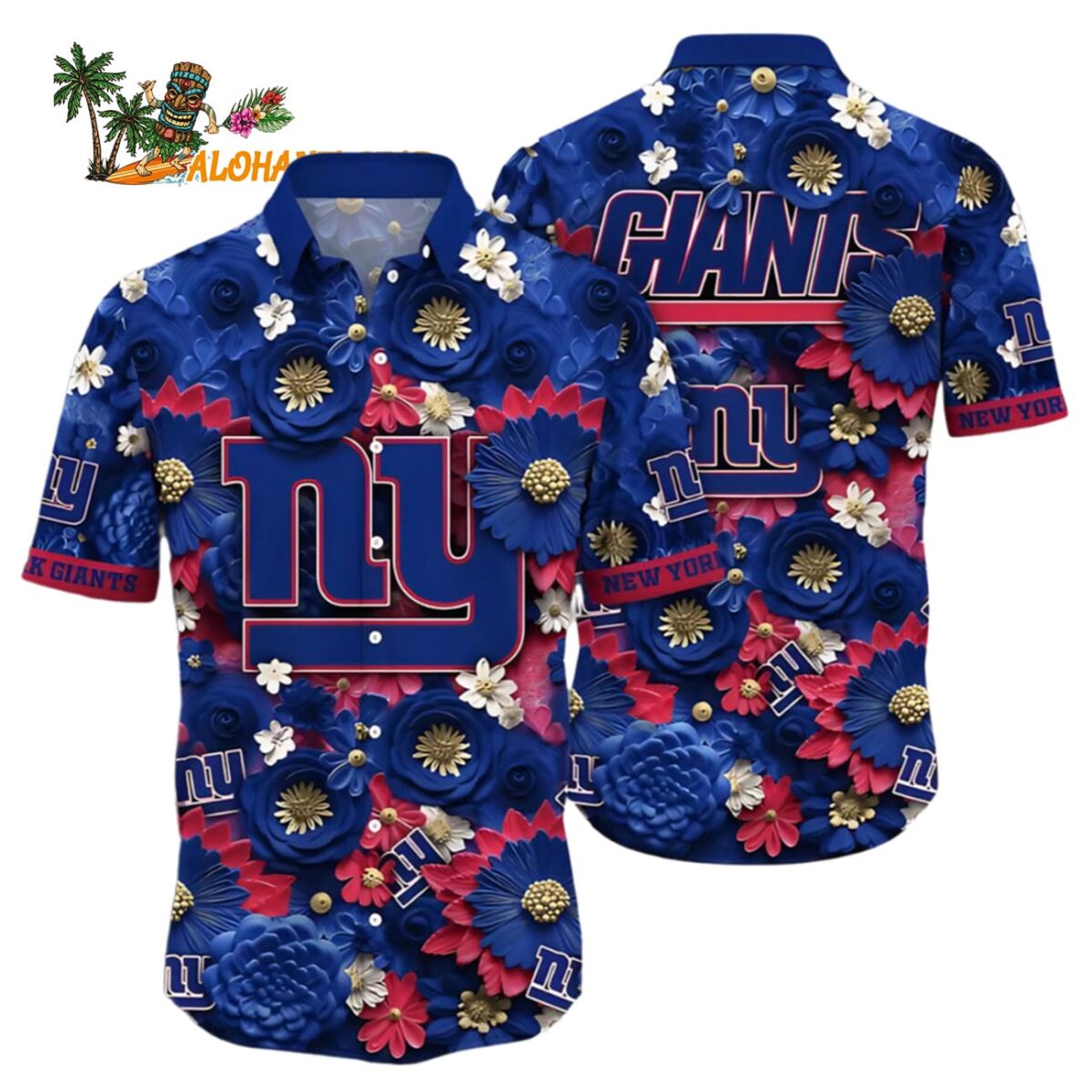 New York Giants Tropical Shirt Full Flower Gift For Woman Men New York Giants Aloha Shirt 1
