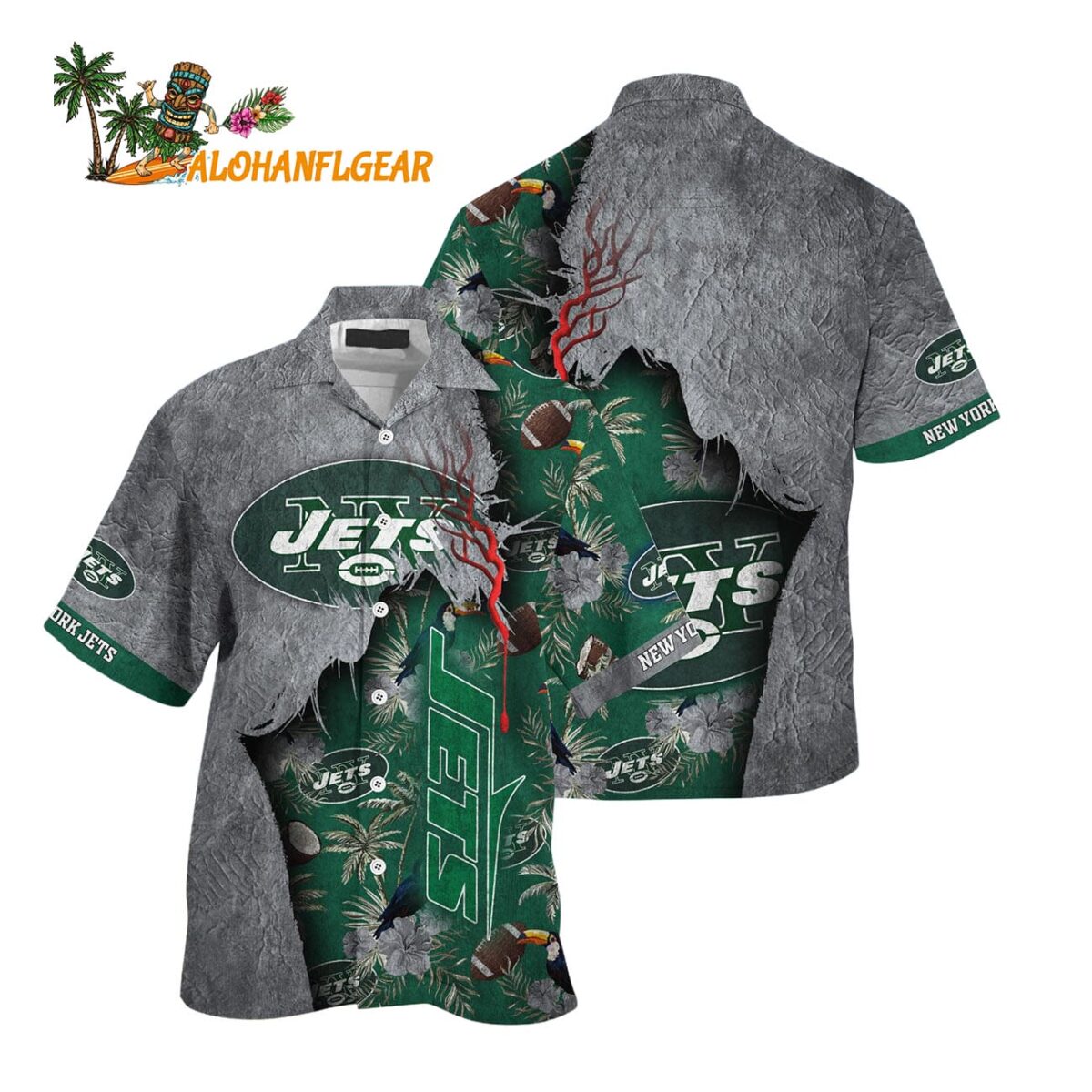 New York Jets Football Team Summer God Hawaii Shirt Football NFL Hawaiian Shirt 1
