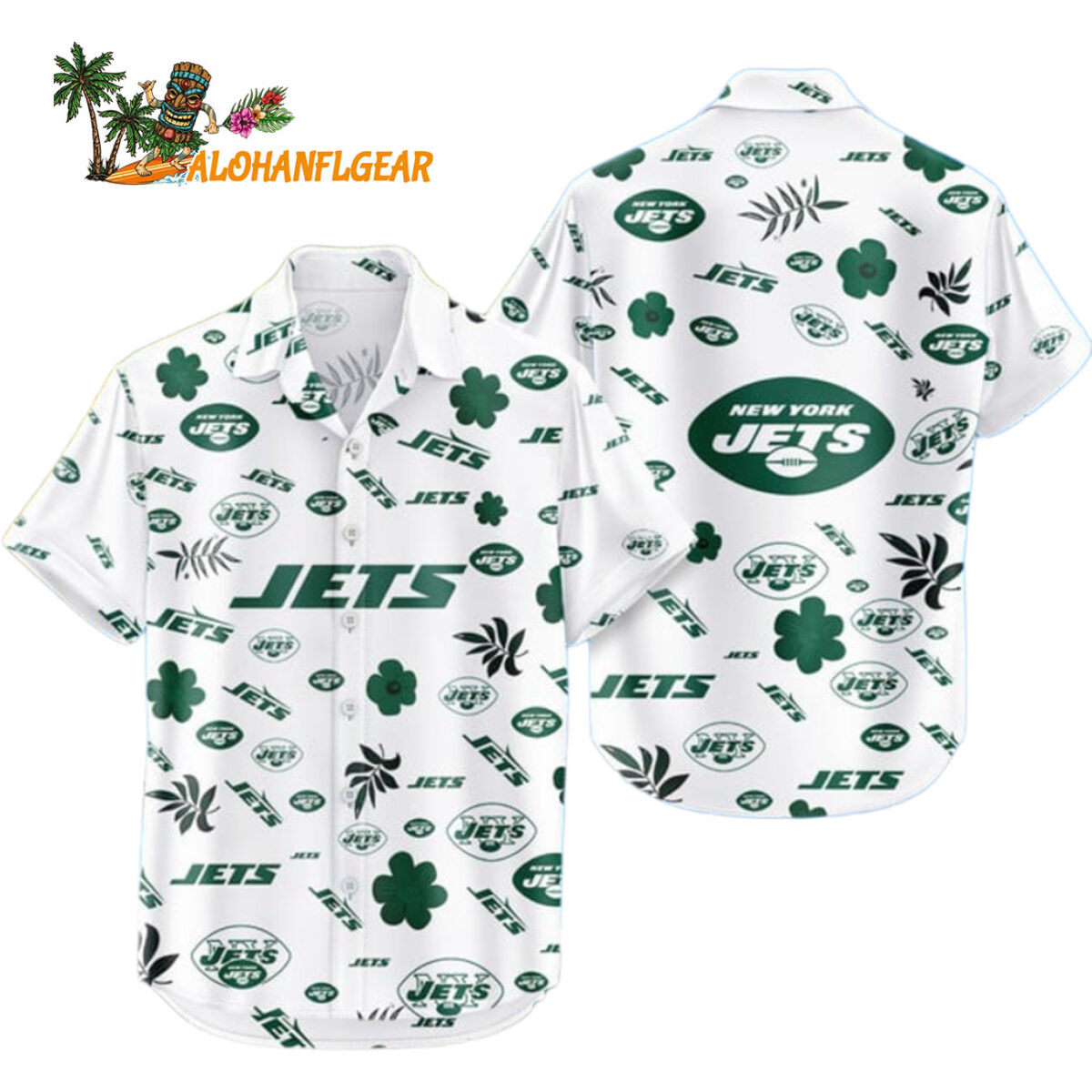 New York Jets Hawaiian Shirt Tropical Beach New York Jets Aloha Shirt 1