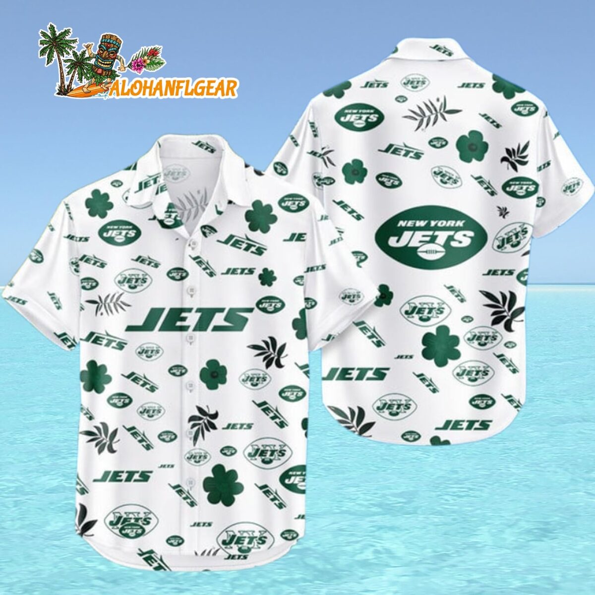 New York Jets Hawaiian Shirt Tropical Beach New York Jets Aloha Shirt 4 New York Jets Hawaiian Shirt Tropical Beach New York Jets Aloha Shirt 4