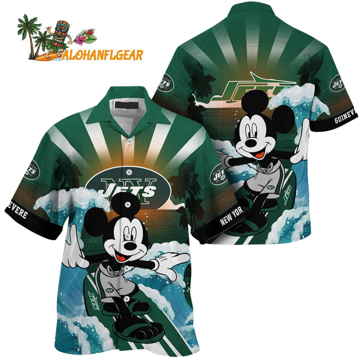 New York Jets Special Mickey Mouse Movies Design Summer Hawaiian Shirt New York Jets Aloha Shirt 1