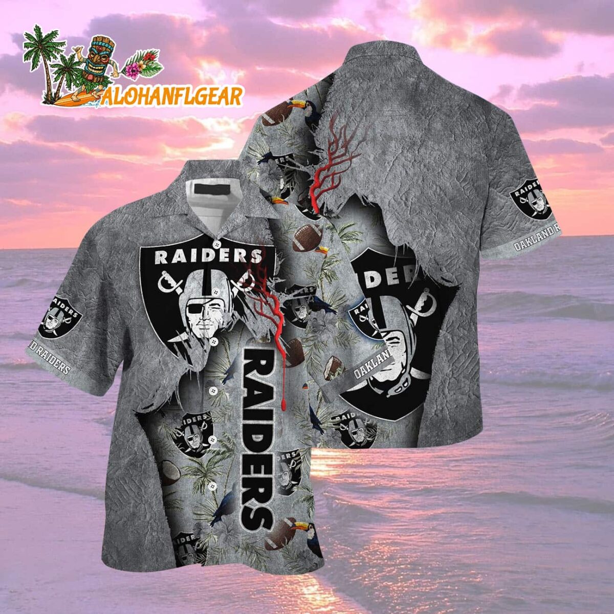 Oakland Raiders Football Team Summer God Hawaii Shirt Football NFL Hawaiian Shirt 2