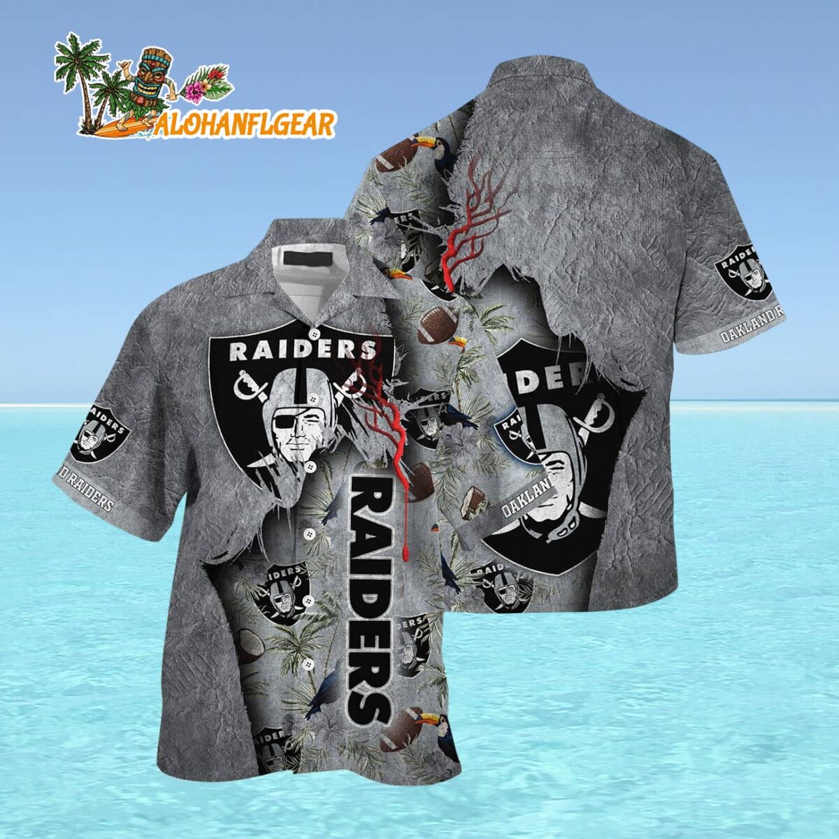 Oakland Raiders Football Team Summer God Hawaii Shirt Football NFL Hawaiian Shirt 4