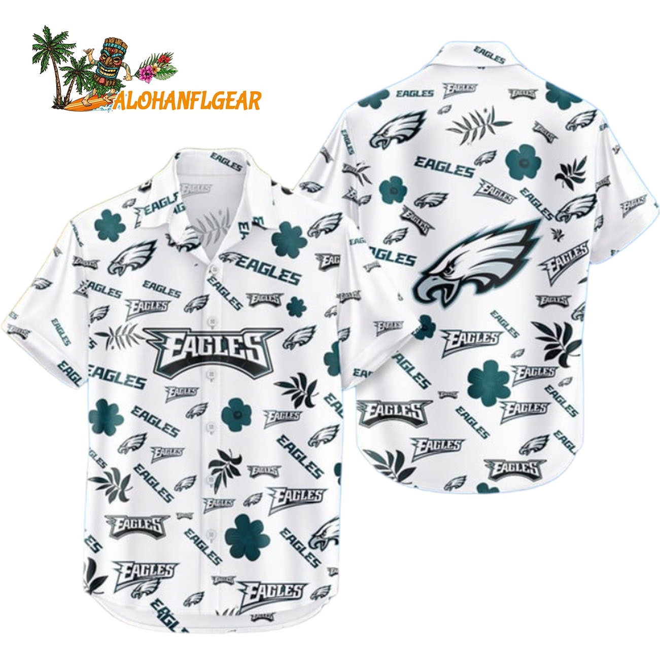 Philadelphia Eagles Hawaiian Shirt Tropical Beach, Philadelphia Eagles Aloha Shirt Philadelphia Eagles Hawaiian Shirt Tropical Beach, Philadelphia Eagles Aloha Shirt
