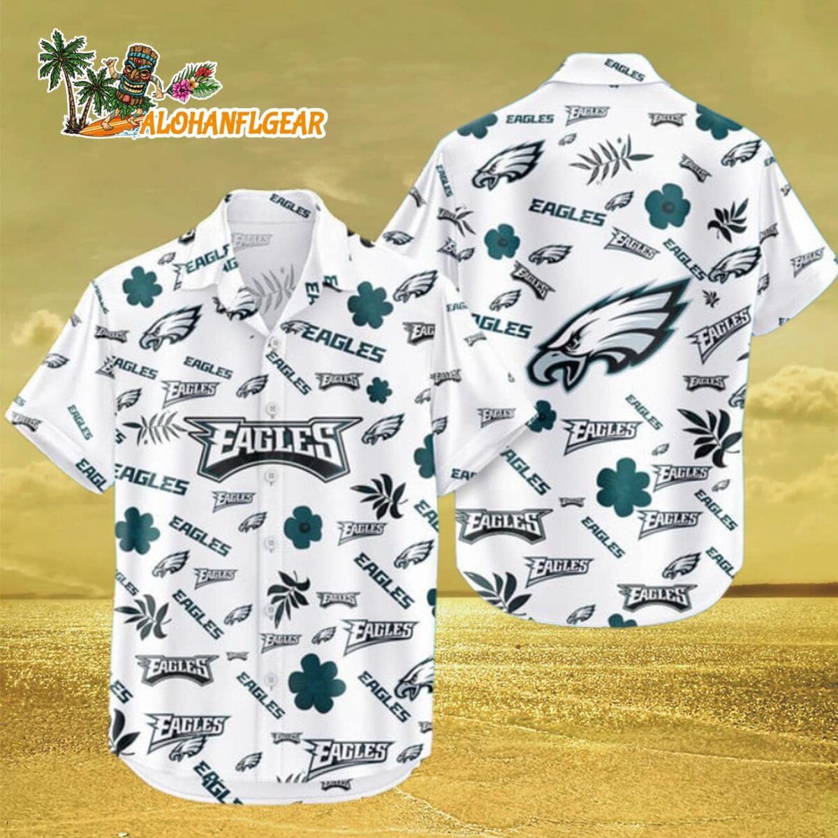 Philadelphia Eagles Hawaiian Shirt Tropical Beach Philadelphia Eagles Aloha Shirt 3