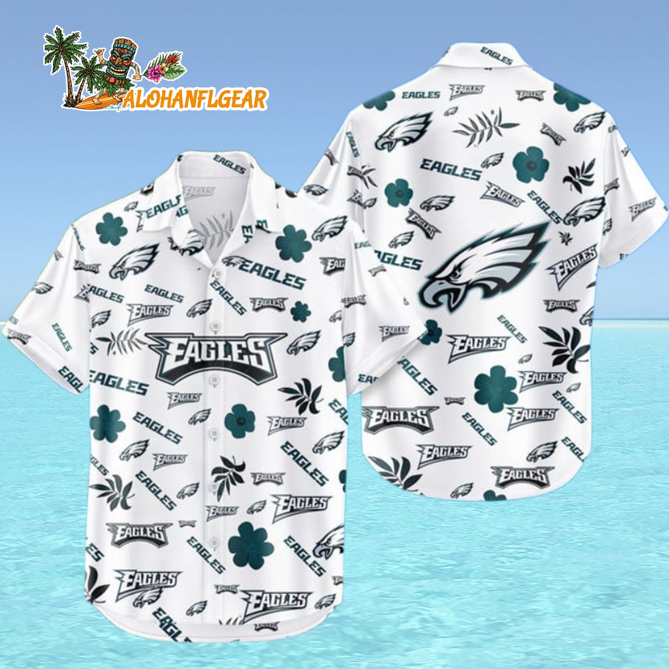 Philadelphia Eagles Hawaiian Shirt Tropical Beach, Philadelphia Eagles Aloha Shirt Philadelphia Eagles Hawaiian Shirt Tropical Beach, Philadelphia Eagles Aloha Shirt