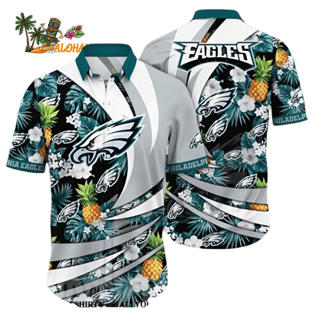 Philadelphia Eagles Hawaiian Shirt Tropical Style Philadelphia Eagles Aloha Shirt 1