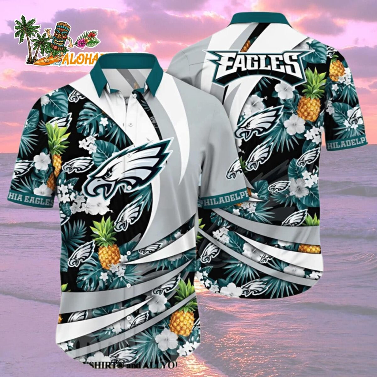 Philadelphia Eagles Hawaiian Shirt Tropical Style Philadelphia Eagles Aloha Shirt 2