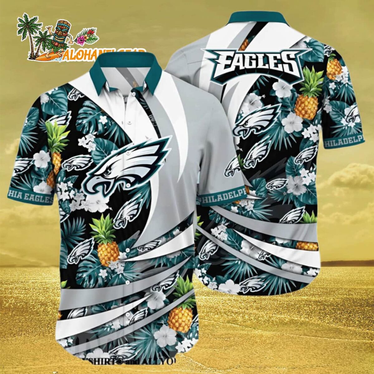 Philadelphia Eagles Hawaiian Shirt Tropical Style Philadelphia Eagles Aloha Shirt 3