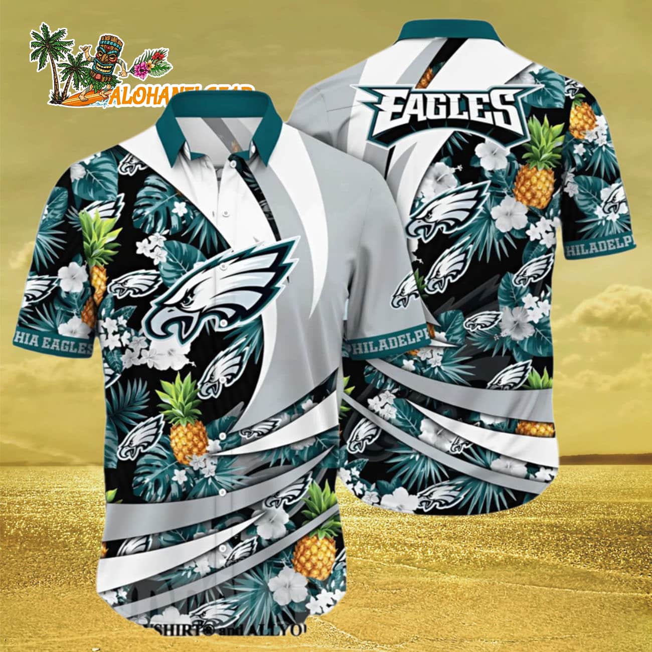 Philadelphia Eagles Hawaiian Shirt Tropical Style, Philadelphia Eagles Aloha Shirt Philadelphia Eagles Hawaiian Shirt Tropical Style, Philadelphia Eagles Aloha Shirt