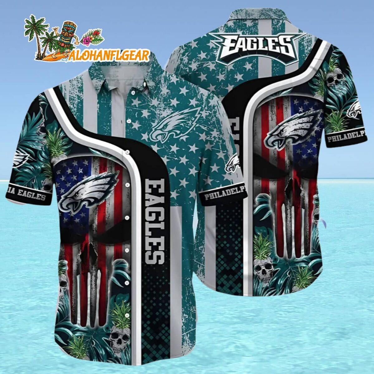 Philadelphia Eagles Hawaiian Shirt Us Flag Independence Day 4th Of July Philadelphia Eagles Aloha Shirt 4