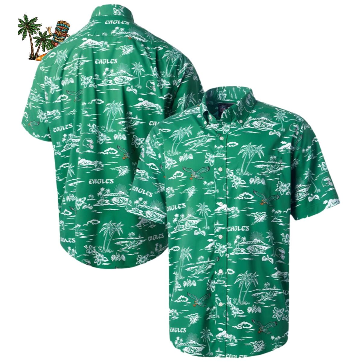 Philadelphia Eagles Super Slack Tide Omni wick Button up Shirt Philadelphia Eagles Aloha Shirt 1