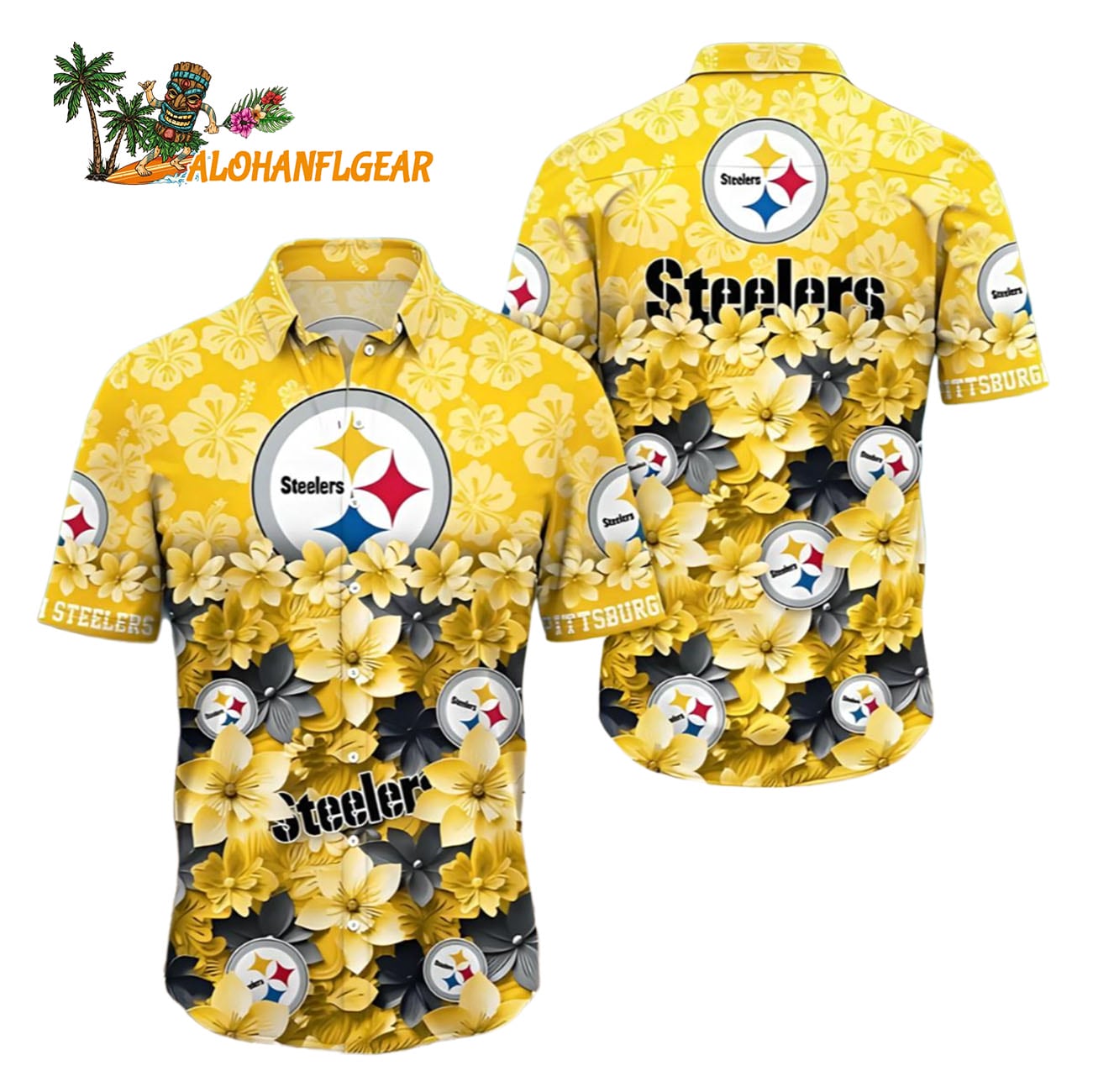 Pittsburgh Steelers Flower Hawaiian Shirt Trending Summer, Pittsburgh Steelers Aloha Shirt Pittsburgh Steelers Flower Hawaiian Shirt Trending Summer, Pittsburgh Steelers Aloha Shirt