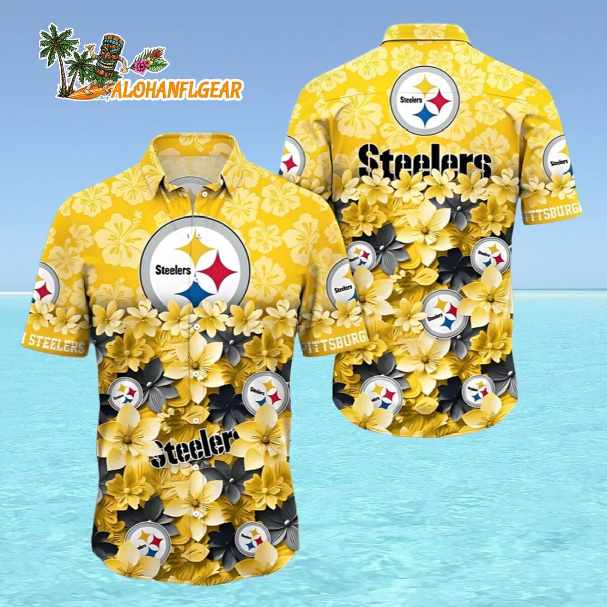 Pittsburgh Steelers Flower Hawaiian Shirt Trending Summer Pittsburgh Steelers Aloha Shirt 4