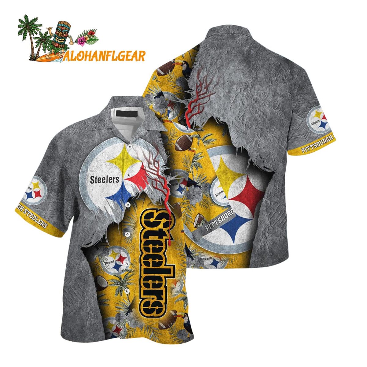 Pittsburgh Steelers Football Team Summer God Hawaii Shirt Football NFL Hawaiian Shirt 1