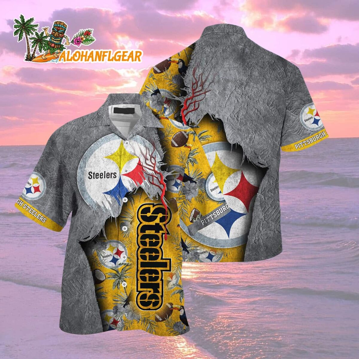 Pittsburgh Steelers Football Team Summer God Hawaii Shirt Football NFL Hawaiian Shirt 2