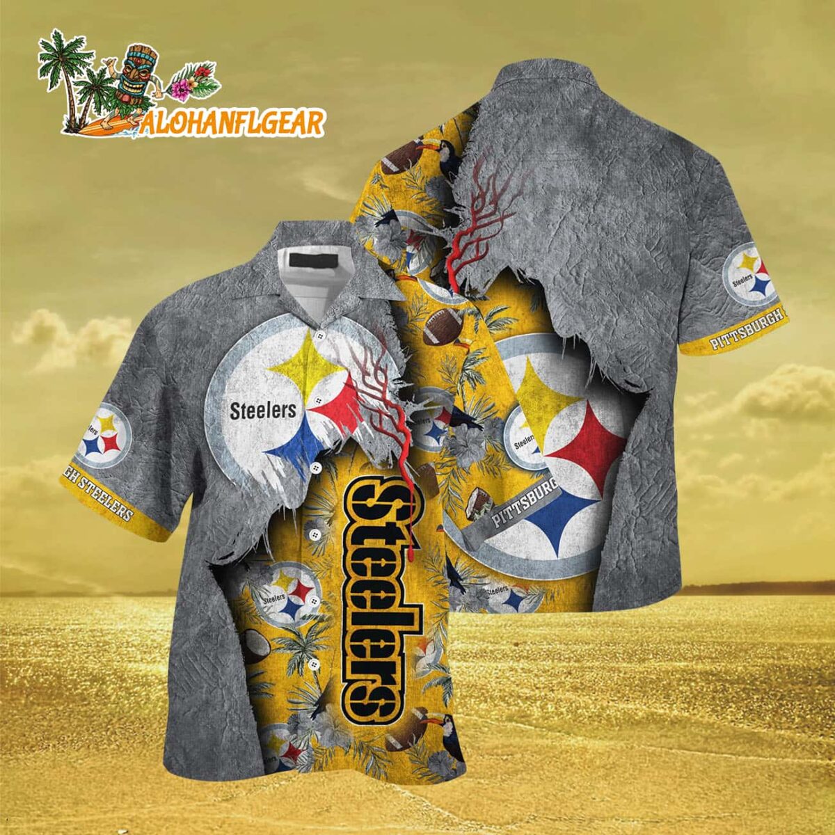 Pittsburgh Steelers Football Team Summer God Hawaii Shirt Football NFL Hawaiian Shirt 3