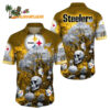 Pittsburgh Steelers Halloween Skull Pumpkin Philadelphia Eagles Aloha Shirt 1