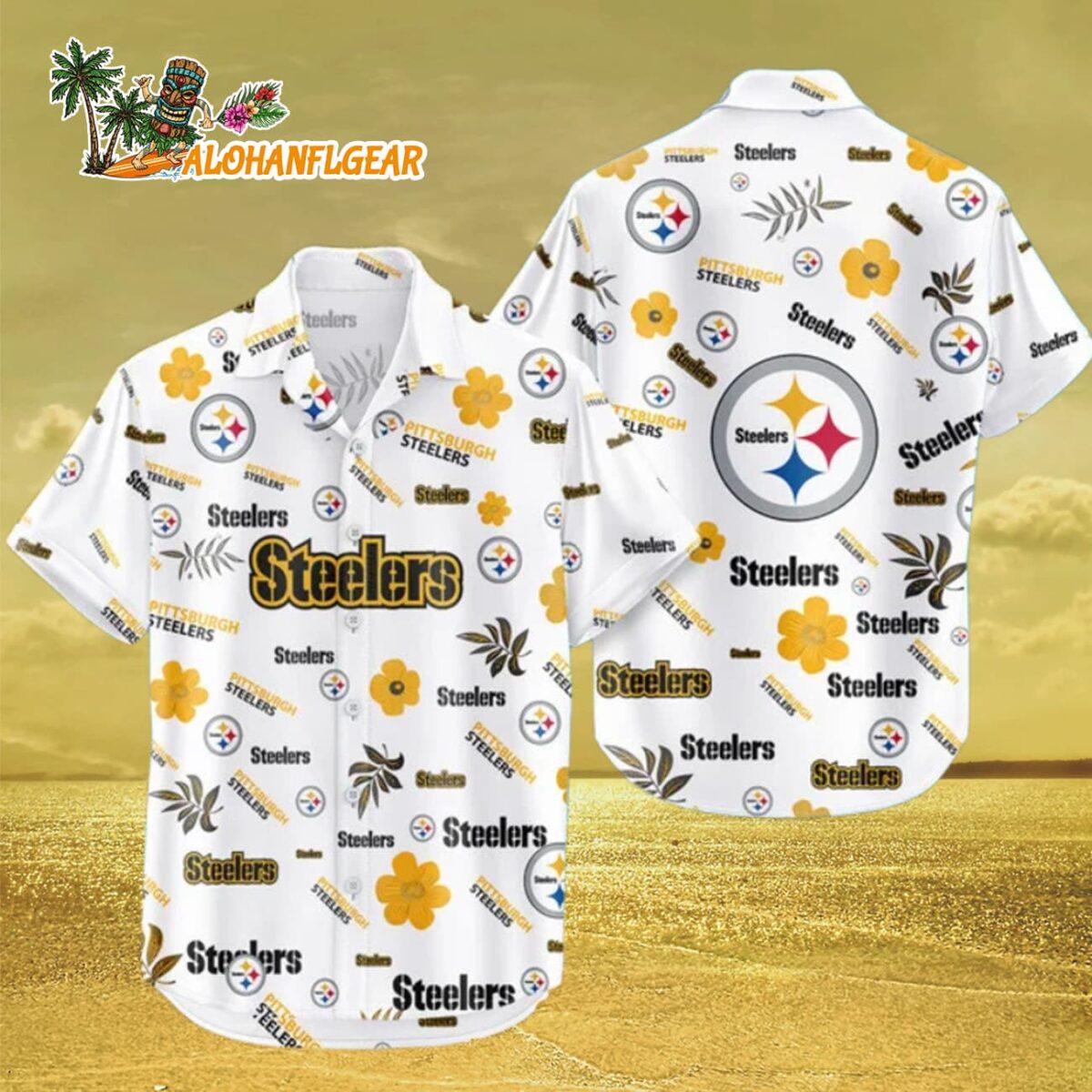 Pittsburgh Steelers Hawaiian Shirt Tropical Beach Pittsburgh Steelers Aloha Shirt 3