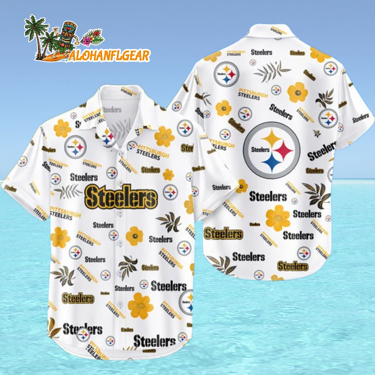 Pittsburgh Steelers Hawaiian Shirt Tropical Beach, Pittsburgh Steelers Aloha Shirt Pittsburgh Steelers Hawaiian Shirt Tropical Beach, Pittsburgh Steelers Aloha Shirt