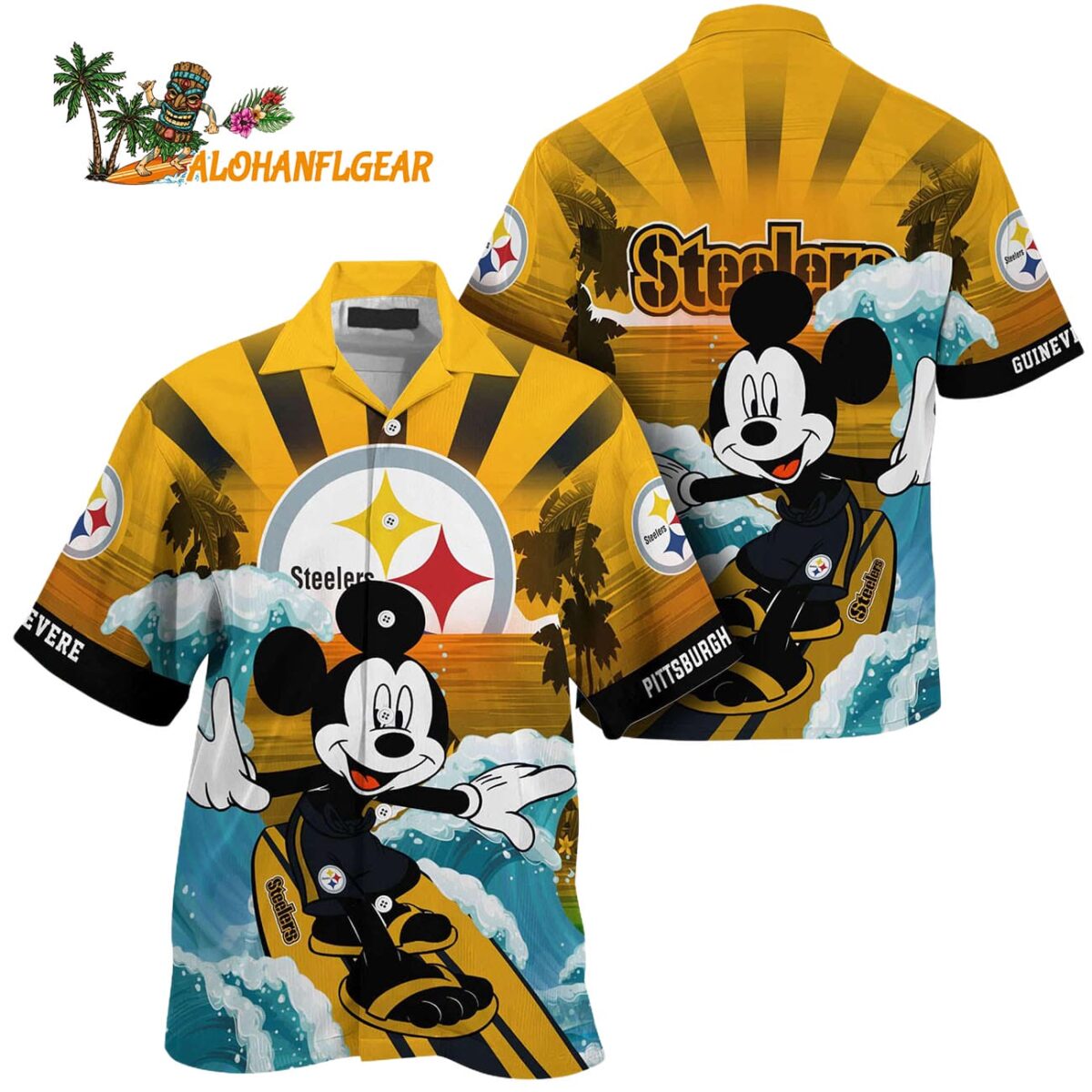 Pittsburgh Steelers Special Mickey Mouse Movies Design Summer Hawaiian Shirt Pittsburgh Steelers Aloha Shirt 1
