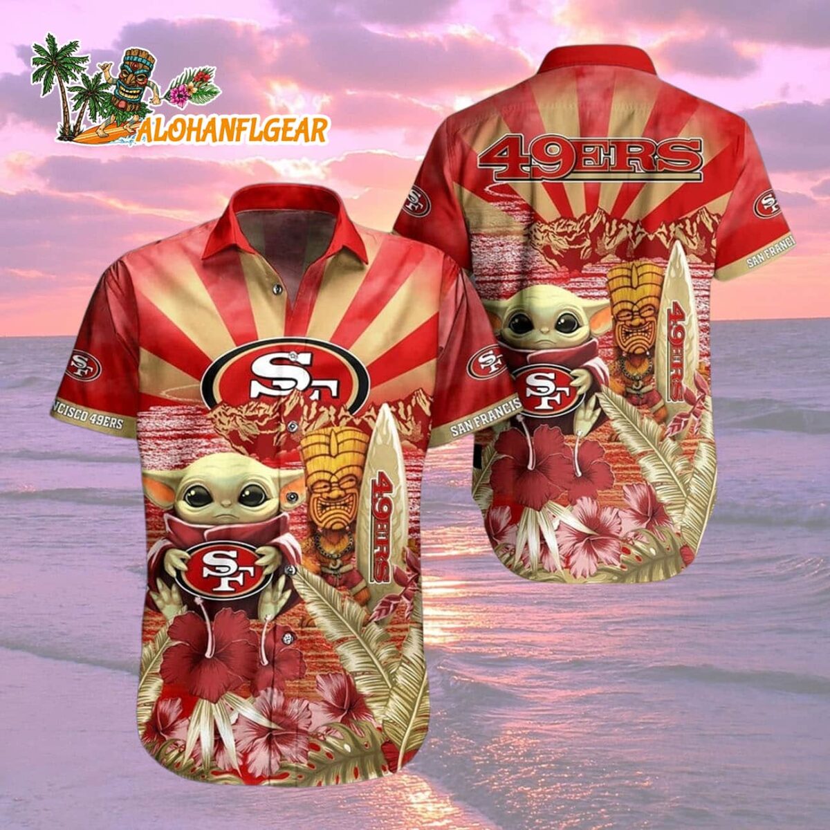 San Francisco 49Ers Baby Yoda Tropical Aloha Hawaiian Shirt For Men And Women, San Francisco 49ers Aloha Shirt 1 San Francisco 49Ers Baby Yoda Tropical Aloha Hawaiian Shirt For Men And Women San Francisco 49ers Aloha Shirt 2