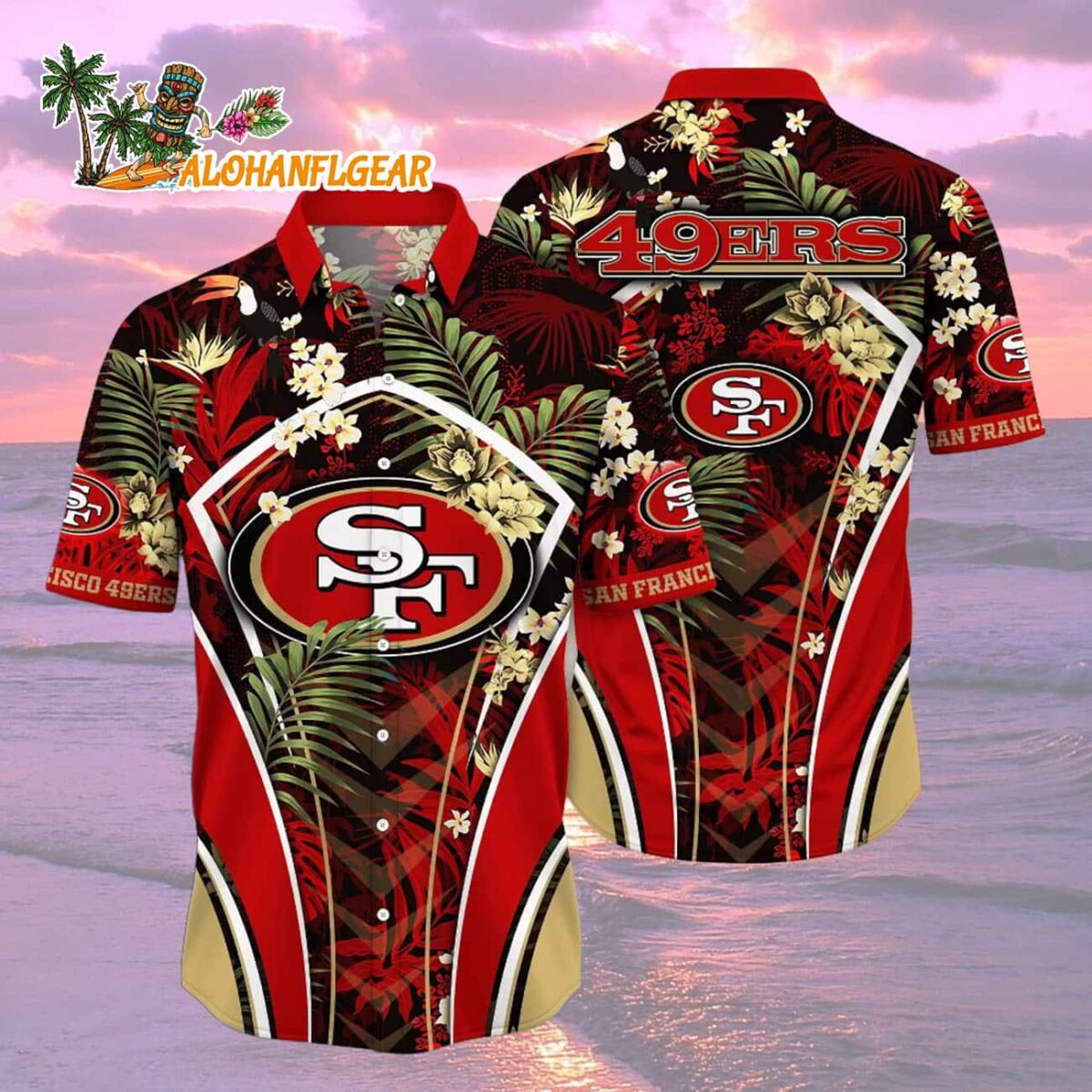 San Francisco 49Ers Hawaiian Shirt Lush Greenery Pitch Sport Shirts San Francisco 49ers Aloha Shirt 2