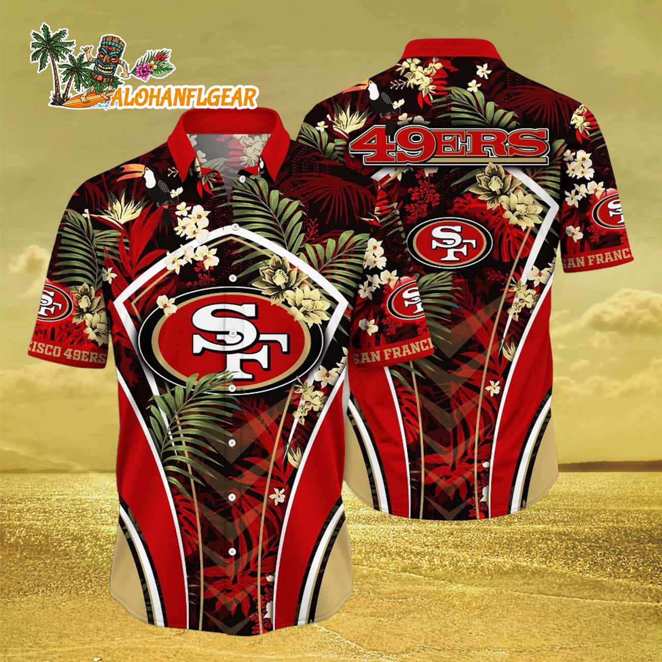 San Francisco 49Ers Hawaiian Shirt Lush Greenery Pitch Sport Shirts, San Francisco 49ers Aloha Shirt San Francisco 49Ers Hawaiian Shirt Lush Greenery Pitch Sport Shirts, San Francisco 49ers Aloha Shirt