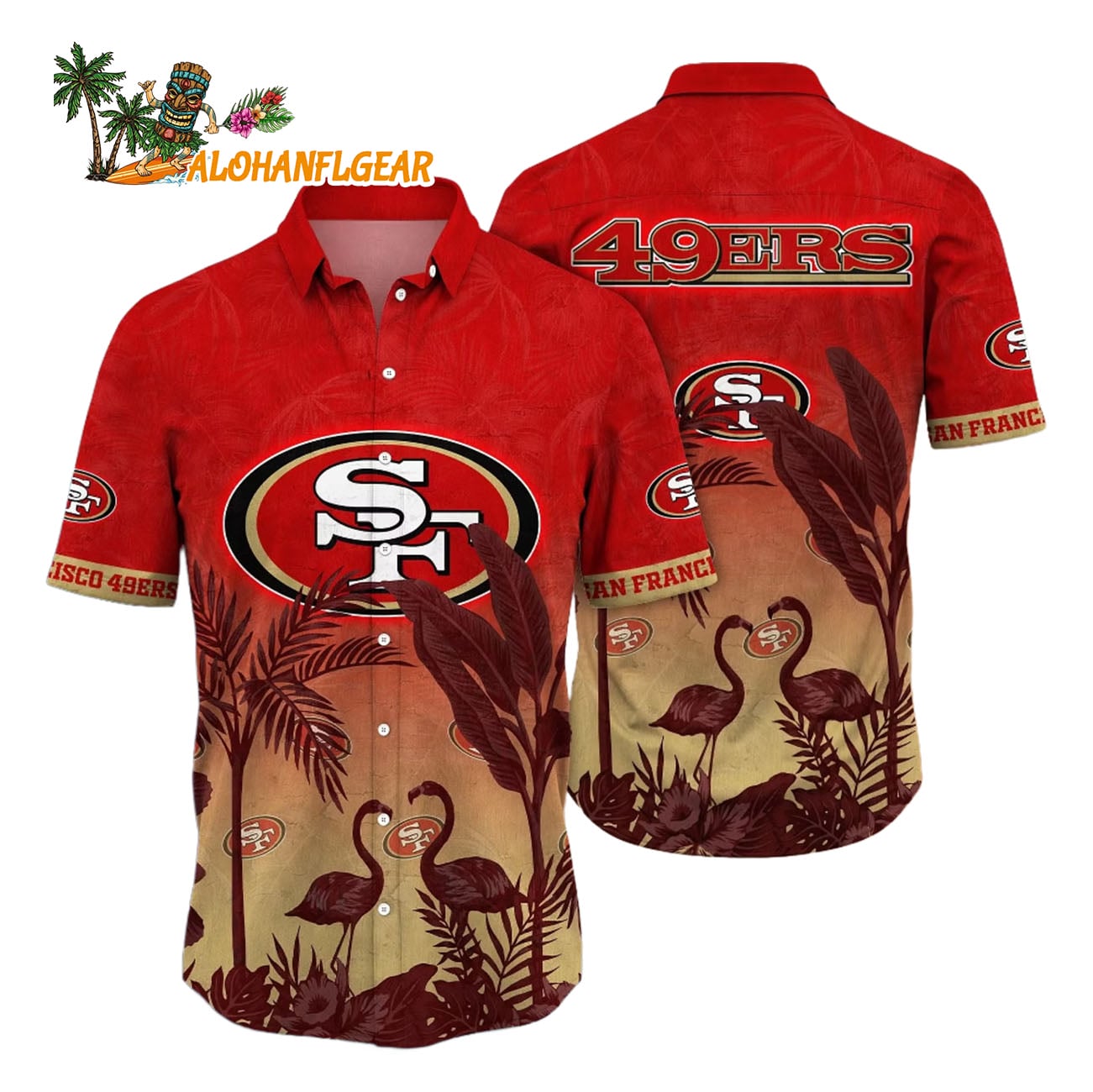 San Francisco 49Ers Hawaiian Shirt Sunshinetime, San Francisco 49ers Aloha Shirt San Francisco 49Ers Hawaiian Shirt Sunshinetime, San Francisco 49ers Aloha Shirt