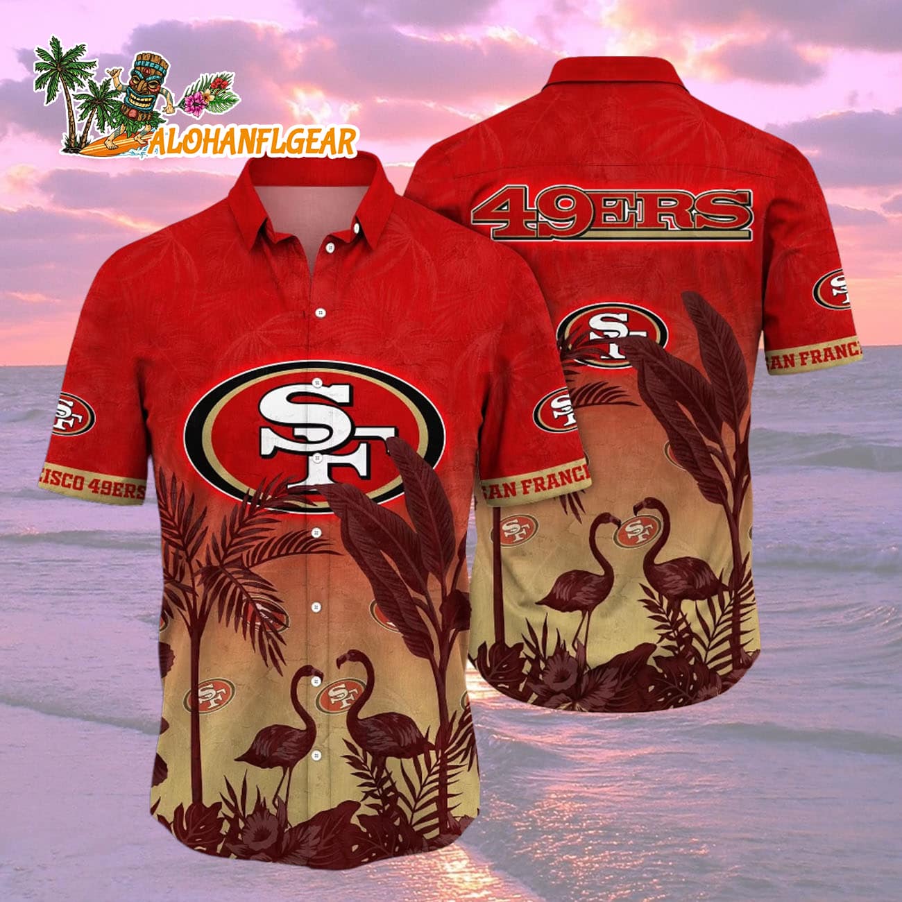San Francisco 49Ers Hawaiian Shirt Sunshinetime, San Francisco 49ers Aloha Shirt San Francisco 49Ers Hawaiian Shirt Sunshinetime, San Francisco 49ers Aloha Shirt
