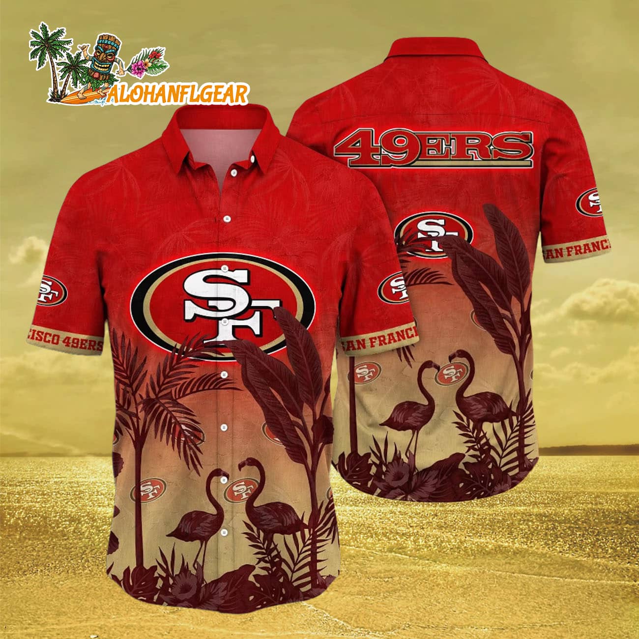 San Francisco 49Ers Hawaiian Shirt Sunshinetime, San Francisco 49ers Aloha Shirt San Francisco 49Ers Hawaiian Shirt Sunshinetime, San Francisco 49ers Aloha Shirt