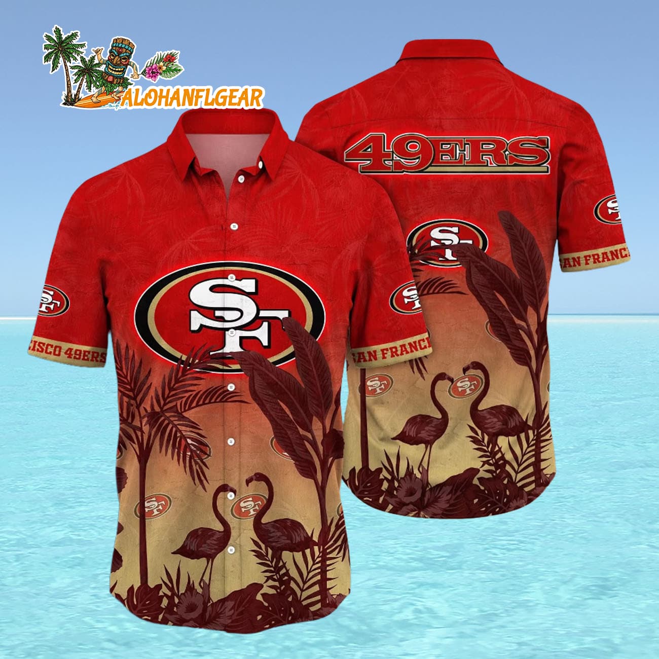 San Francisco 49Ers Hawaiian Shirt Sunshinetime, San Francisco 49ers Aloha Shirt San Francisco 49Ers Hawaiian Shirt Sunshinetime, San Francisco 49ers Aloha Shirt