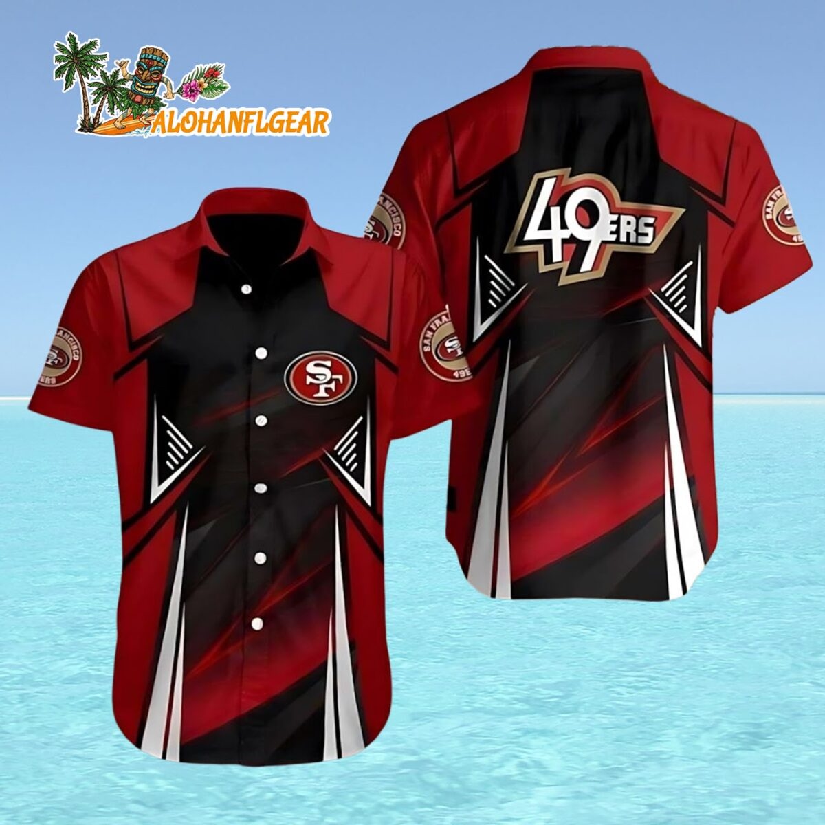 San Francisco 49ers Dynamic Play Red Black Hawaiian Shirt San Francisco 49ers Aloha Shirt 4 San Francisco 49ers Dynamic Play Red Black Hawaiian Shirt San Francisco 49ers Aloha Shirt 4