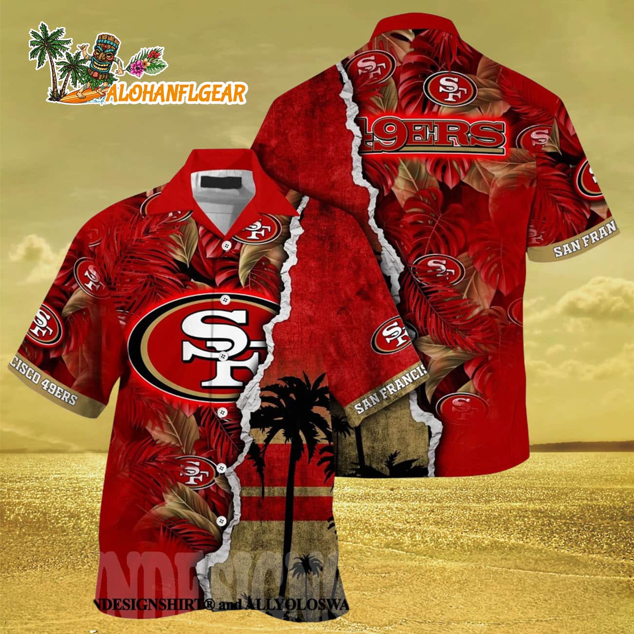 San Francisco 49ers Floral Full Printing Unisex Hawaiian Shirt, San Francisco 49ers Aloha Shirt San Francisco 49ers Floral Full Printing Unisex Hawaiian Shirt, San Francisco 49ers Aloha Shirt