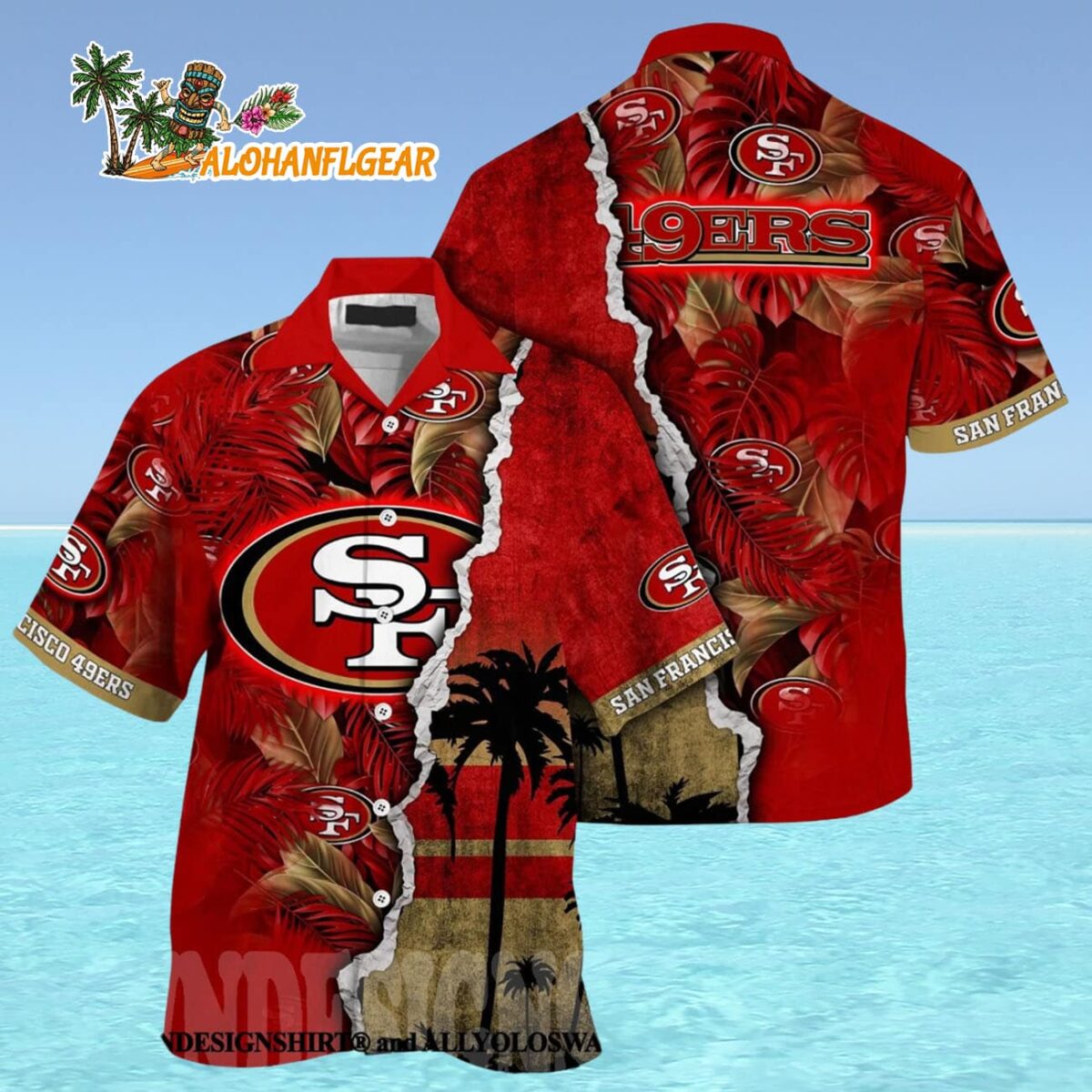 San Francisco 49ers Floral Full Printing Unisex Hawaiian Shirt San Francisco 49ers Aloha Shirt 4