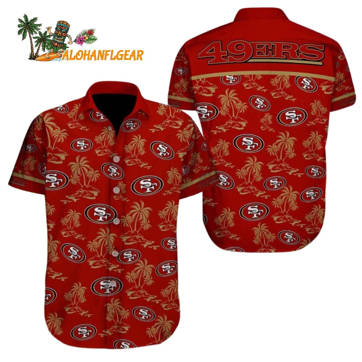 San Francisco 49ers Hawaiian Shirt Island Pattern Summer Beach Gift San Francisco 49ers Aloha Shirt 1