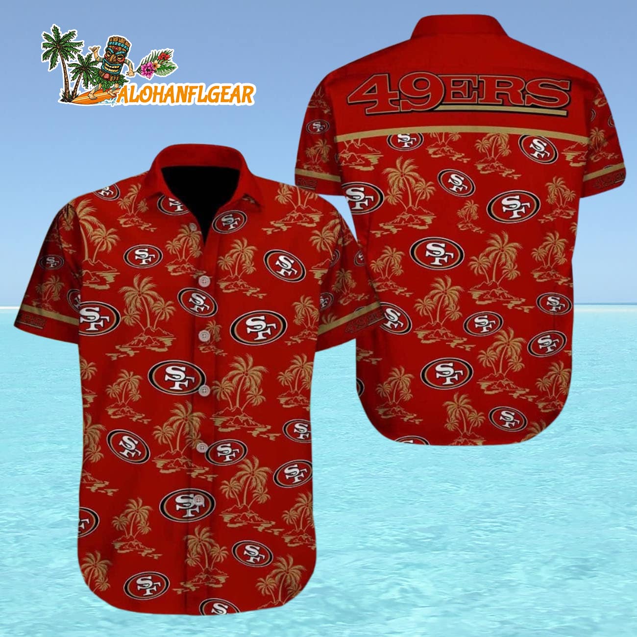 San Francisco 49ers Hawaiian Shirt Island Pattern Summer Beach Gift, San Francisco 49ers Aloha Shirt San Francisco 49ers Hawaiian Shirt Island Pattern Summer Beach Gift, San Francisco 49ers Aloha Shirt