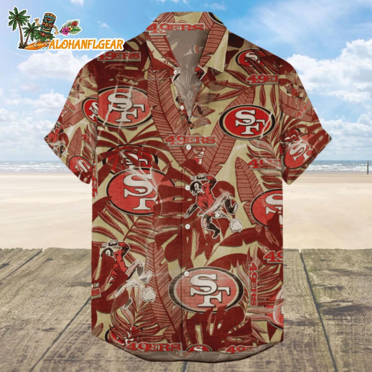 San Francisco 49ers Hawaiian Shirt Retro Logo Revolution NFL Aloha Shirt 2025 1