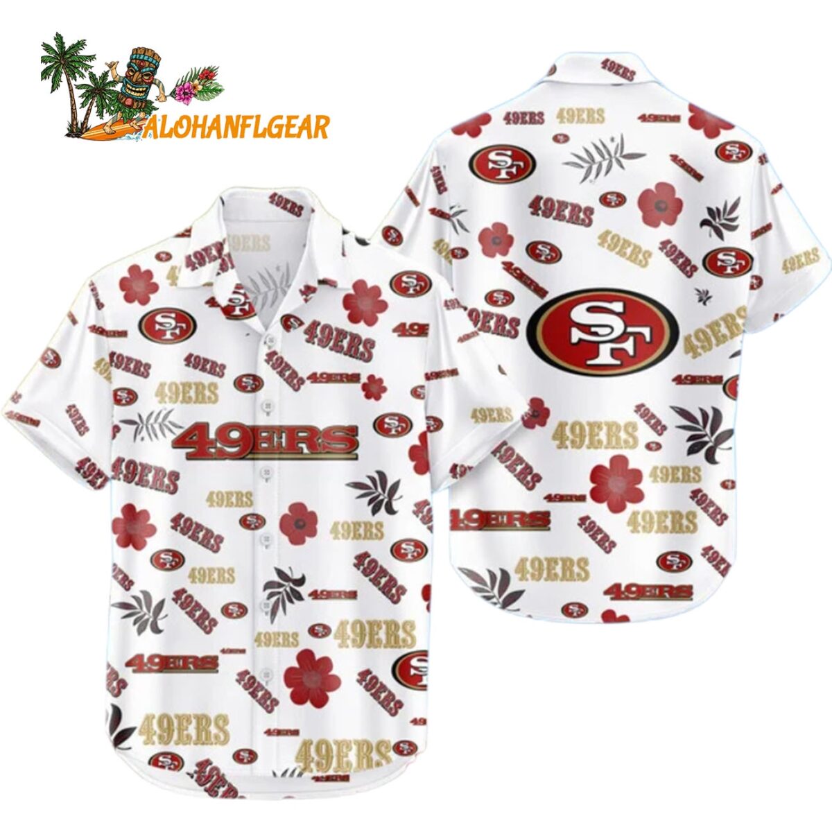San Francisco 49ers Hawaiian Shirt Tropical Beach San Francisco 49ers Aloha Shirt 1