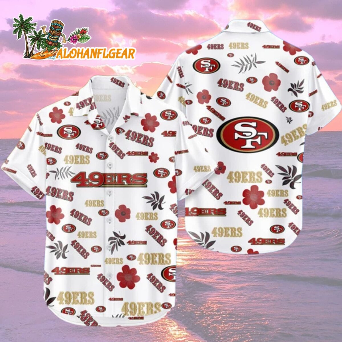 San Francisco 49ers Hawaiian Shirt Tropical Beach San Francisco 49ers Aloha Shirt 2