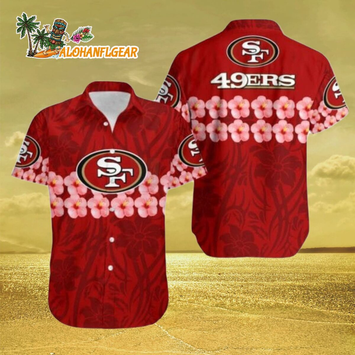 San Francisco 49ers Logo Hawaii Shirt Special Gift For Fans San Francisco 49ers Aloha Shirt 3